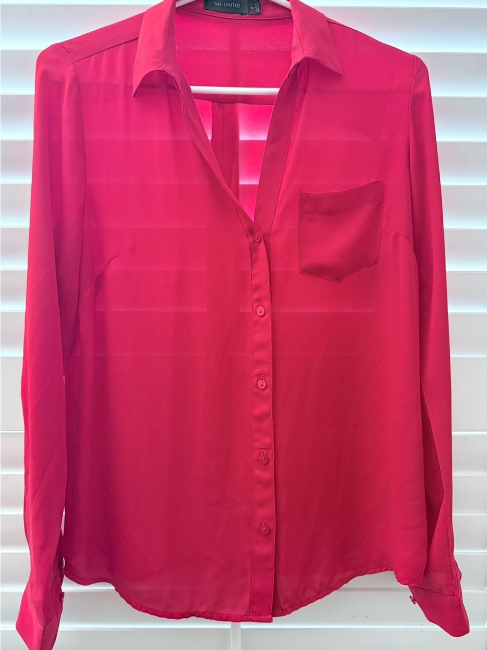 The Limited Womens Red Button-Down Blouse